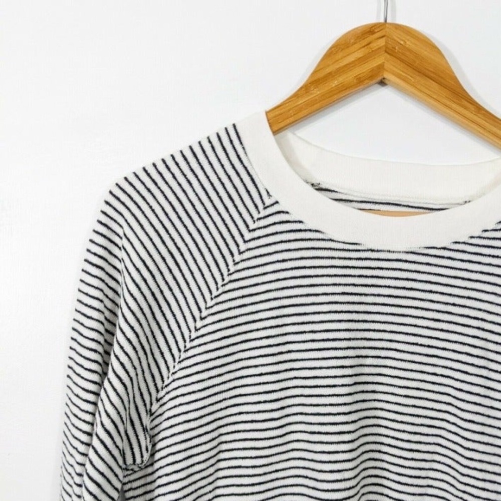 MADEWELL Cotton Striped Cropped Sweatshirt